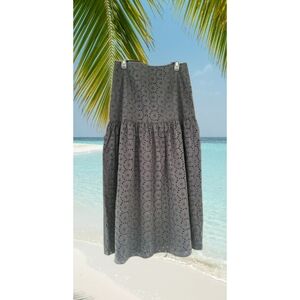 & Other  Stories  Los Angeles Atelier  Eyelet Maxi Skirt US Size 10 Deep Black